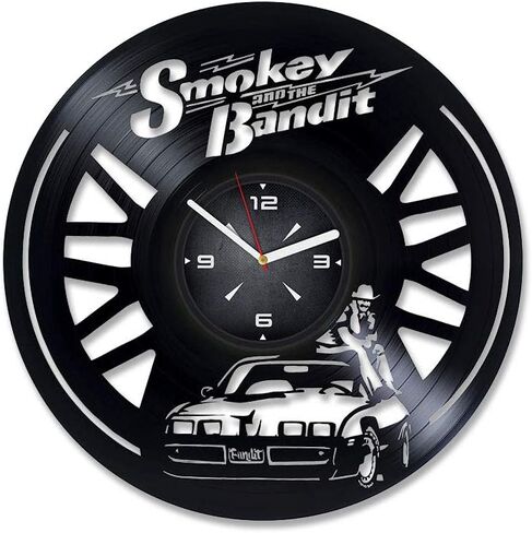 Smokey and The Bandit Vinyl Record Wall Clock. Decor for Bedroom, Living Room, Kids Room. Gift for Boys or Girls. Christmas, Birthday, Holiday, Housewarming Present. in Saudi Arabia