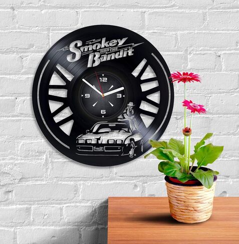 Smokey and The Bandit Vinyl Record Wall Clock. Decor for Bedroom, Living Room, Kids Room. Gift for Boys or Girls. Christmas, Birthday, Holiday, Housewarming Present. in Saudi Arabia