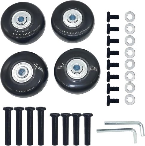 Wear-Resistant Mute Luggage Suitcase Replacement Wheels Rubber Swivel Caster Wheels Repair Kits (45mm 4-Pieces) in Saudi Arabia