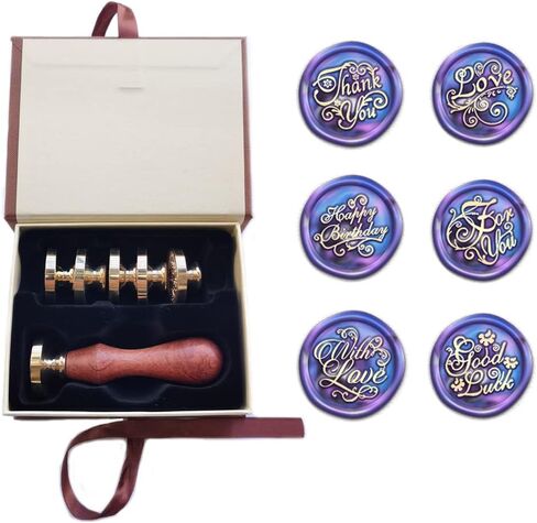 Flower Wax Seal Stamp Kit, PORXFLY 6 PCS Plants Wax Seal Stamp Set, Vintage Personalized Stamp for Letter Cards Invitations,Gift Wrapping (6PCS Flowers and Plants) in Saudi Arabia