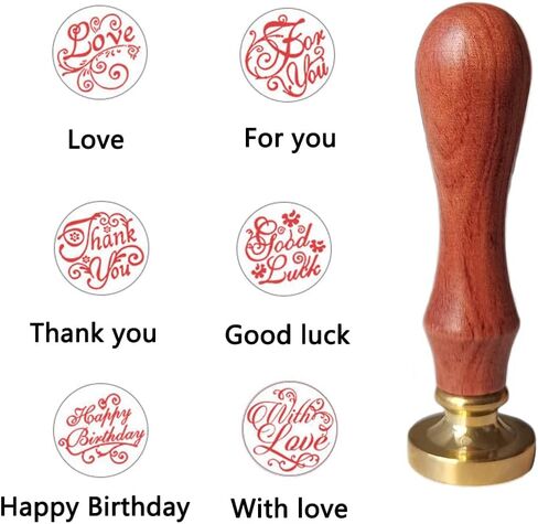 Flower Wax Seal Stamp Kit, PORXFLY 6 PCS Plants Wax Seal Stamp Set, Vintage Personalized Stamp for Letter Cards Invitations,Gift Wrapping (6PCS Flowers and Plants) in Saudi Arabia