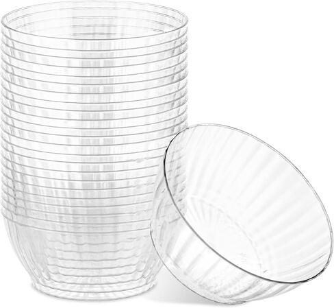 PLASTICPRO 30 Pack Crystal Like Clear Disposable Plastic Plates Dinner Dishes 6 ounce Bowls for Special Occasions Parties in Saudi Arabia
