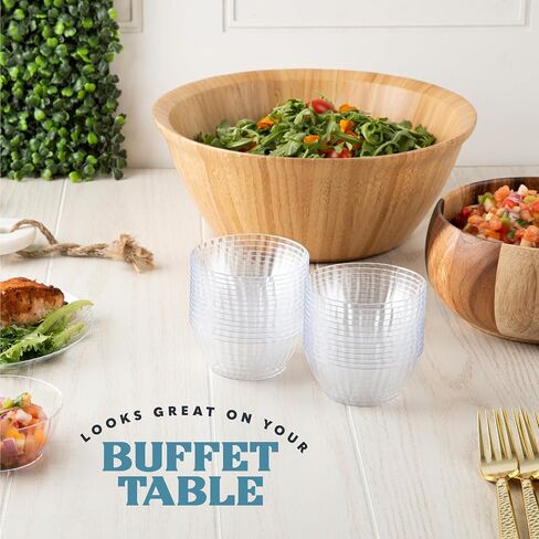 PLASTICPRO 30 Pack Crystal Like Clear Disposable Plastic Plates Dinner Dishes 6 ounce Bowls for Special Occasions Parties in Saudi Arabia