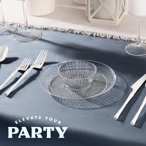 PLASTICPRO 30 Pack Crystal Like Clear Disposable Plastic Plates Dinner Dishes 6 ounce Bowls for Special Occasions Parties in Saudi Arabia