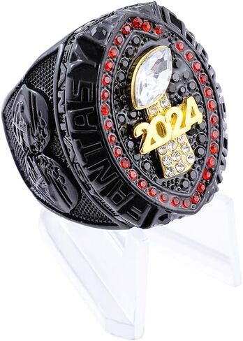 Fantasy Football Ring 2024 | Heavy FFL Champion Ring | Gold Silver Tone Plated Award Trophy for Fantasy Football League Winner in Kuwait
