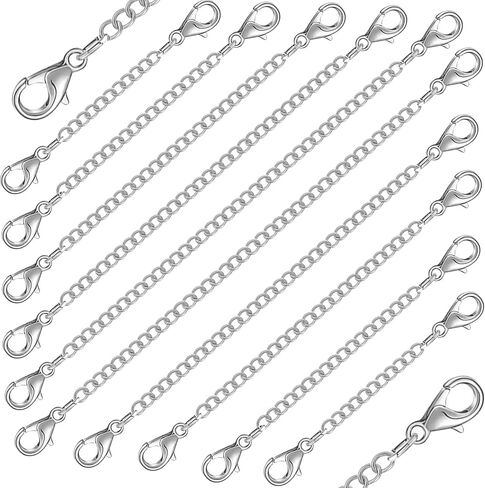 winee 30pcs Chain Extenders for Necklace, Necklace Extenders for Women Girls Bracelet Anklet Extender Stainless Steel Chain Extenders for Jewelry Making 2in 3in 4in 5in 6in (15 Gold, 15 Silver) in Saudi Arabia