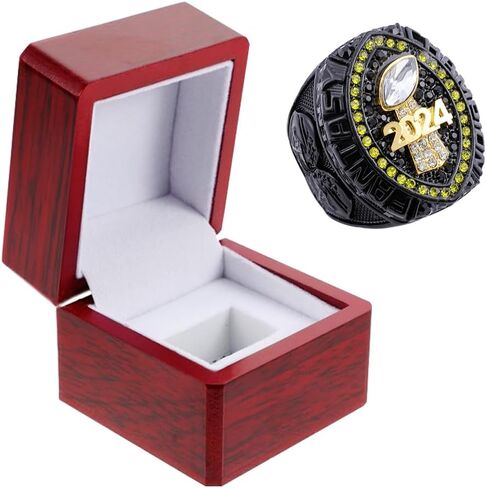 Fantasy Football Ring 2024 | Heavy FFL Champion Ring | Gold Silver Tone Plated Award Trophy for Fantasy Football League Winner in Kuwait