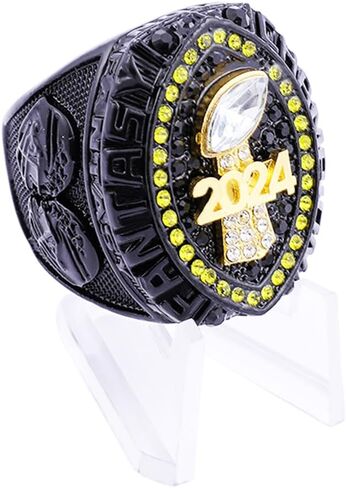 Fantasy Football Ring 2024 | Heavy FFL Champion Ring | Gold Silver Tone Plated Award Trophy for Fantasy Football League Winner in Kuwait