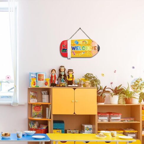 تلوين ملون معلق علامات خشبية ديكور اقتباس ملهم كل طفل هو لوحة فنان معلقة جدار الفن ديكور لحضانة الأطفال غرفة نوم غرفة اللعب ديكورات غرفة المعيشة 5.2 بوصة × 10 بوصة (J722) in Kuwait