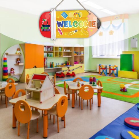 تلوين ملون معلق علامات خشبية ديكور اقتباس ملهم كل طفل هو لوحة فنان معلقة جدار الفن ديكور لحضانة الأطفال غرفة نوم غرفة اللعب ديكورات غرفة المعيشة 5.2 بوصة × 10 بوصة (J722) in Kuwait