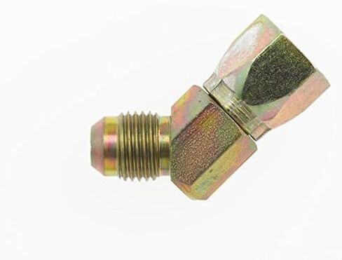 Brennan Industries 6502-12-12-FG تركيب أنبوب الكوع من الفولاذ المطروق 45 درجة، 1-1/16 بوصة - 12 SAE × 1-1/16 بوصة -12 خيط SAE، 3/4 بوصة JIC ذكر × 3/4 بوصة أنثى JIC دوارة in Saudi Arabia
