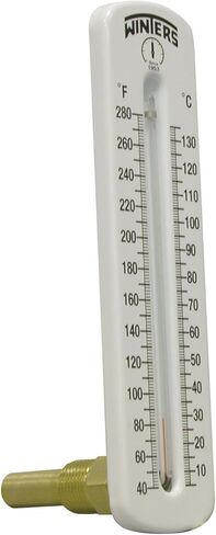 مقياس حرارة الماء الساخن من الألومنيوم من سلسلة Winters TSW، نوع المقياس، مقياس 8 بوصة، زاوية، نطاق 40-280 F/C in Kuwait