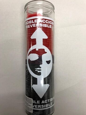 شمعة عمودية غير معطرة بلونين (أحمر فوق أسود) ذات فعالية مزدوجة قابلة للعكس في الزجاج in Saudi Arabia
