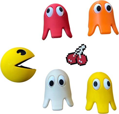 Retro Arcade Inspired Wall Decor Set - 3D Printed Game Characters and Cherry 3"retro arcade wall decoration fan art 5 figures RETRO gaming 80's decoration mancave signage home office in Saudi Arabia