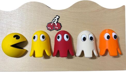 Retro Arcade Inspired Wall Decor Set - 3D Printed Game Characters and Cherry 3"retro arcade wall decoration fan art 5 figures RETRO gaming 80's decoration mancave signage home office in Saudi Arabia