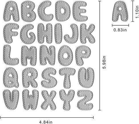 Metal Capital 26 Alphabet Cutting Dies, Spelling Letter Number Die Cuts for Card Making Stencil Embossing Tool Scrapbooking DIY Etched Craft Dies in Kuwait