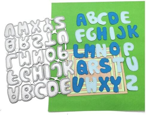 Metal Capital 26 Alphabet Cutting Dies, Spelling Letter Number Die Cuts for Card Making Stencil Embossing Tool Scrapbooking DIY Etched Craft Dies in Kuwait