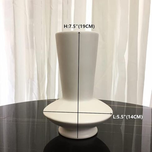 White Ceramic Vase Nordic Minimalist Style Decor for Countertop Center Dresser Kitchen Living Room Home Decor White Matte Abstract Vase (White 666) in Saudi Arabia