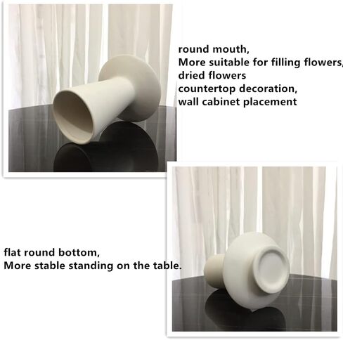 White Ceramic Vase Nordic Minimalist Style Decor for Countertop Center Dresser Kitchen Living Room Home Decor White Matte Abstract Vase (White 666) in Saudi Arabia
