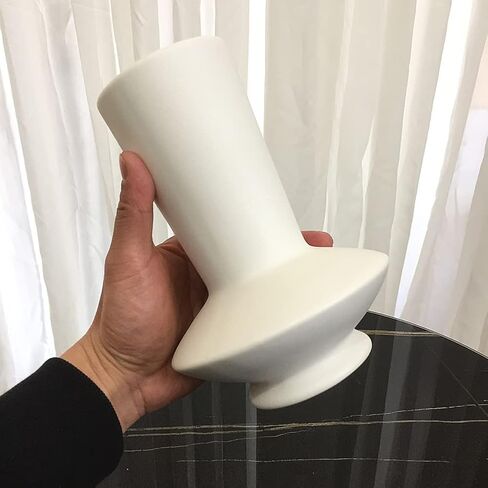 White Ceramic Vase Nordic Minimalist Style Decor for Countertop Center Dresser Kitchen Living Room Home Decor White Matte Abstract Vase (White 666) in Saudi Arabia