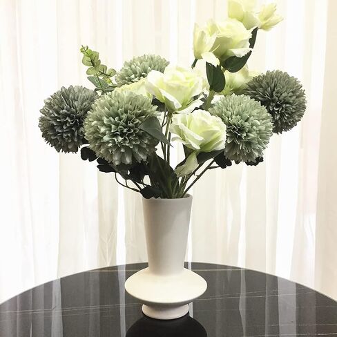 White Ceramic Vase Nordic Minimalist Style Decor for Countertop Center Dresser Kitchen Living Room Home Decor White Matte Abstract Vase (White 666) in Saudi Arabia