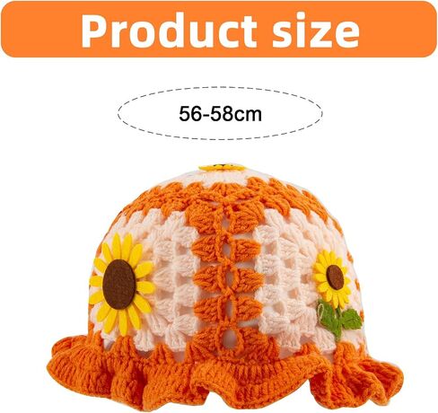Women Crochet Hat Floral Crochet Bucket Hat Knitted Hats Fish Hat Travel Outdoor Handmade Knit Hats Fishing Hat Beach Hat in Saudi Arabia