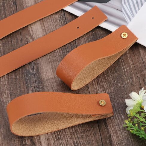 10 قطع من iayokocc خطافات حائط من الجلد الصناعي، جلد صناعي مقاس 0.98 × 4.7 بوصة، حامل على الحائط مع حلقات تثبيت على الحائط للحمام وغرفة النوم ومستلزمات رف مناشف المطبخ، بني in Kuwait