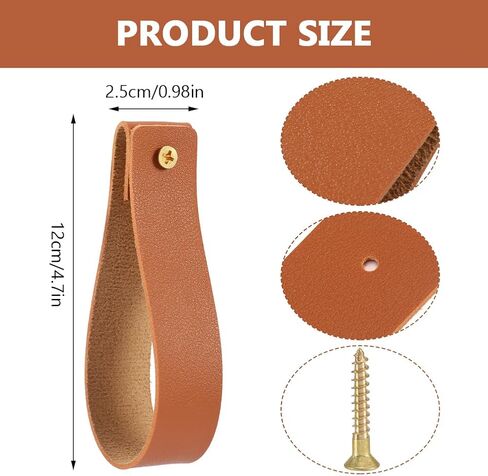 10 قطع من iayokocc خطافات حائط من الجلد الصناعي، جلد صناعي مقاس 0.98 × 4.7 بوصة، حامل على الحائط مع حلقات تثبيت على الحائط للحمام وغرفة النوم ومستلزمات رف مناشف المطبخ، بني in Kuwait