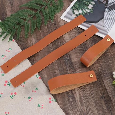 10 قطع من iayokocc خطافات حائط من الجلد الصناعي، جلد صناعي مقاس 0.98 × 4.7 بوصة، حامل على الحائط مع حلقات تثبيت على الحائط للحمام وغرفة النوم ومستلزمات رف مناشف المطبخ، بني in Kuwait