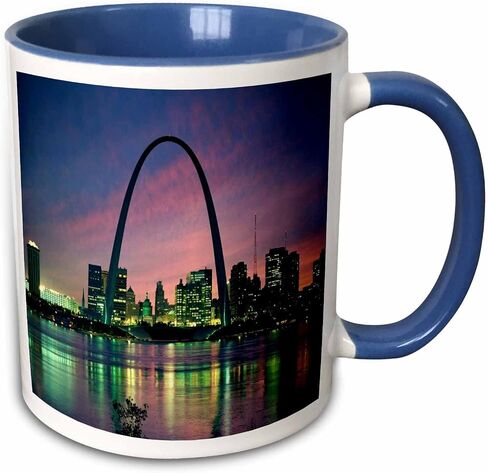 3dRose mug_56145_3 "St louis Missouri Arch At Nite" Magic Transforming Mug, 11 oz, Multicolor in Saudi Arabia