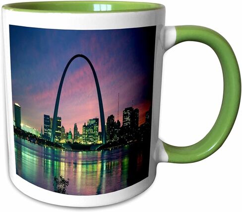 3dRose mug_56145_3 "St louis Missouri Arch At Nite" Magic Transforming Mug, 11 oz, Multicolor in Saudi Arabia