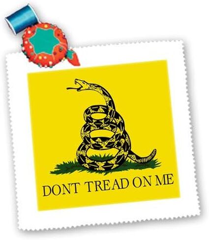 لحاف مربع من 3dRose qs_108323_4 Dont Tread on Me Snake، مقاس 12 × 12 بوصة in Kuwait