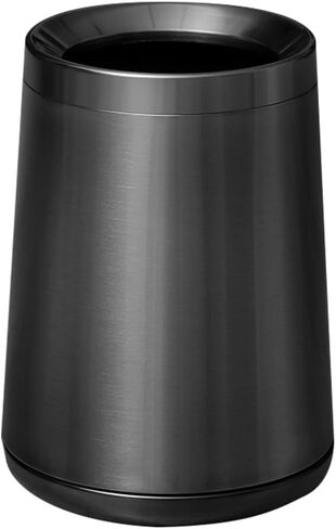 10L/2.6GAL Gold Trash Can,Stainless Steel Brass Trash Can,Conical Garbage Can with Top Opening,Morden Garbage Can for Bathroom,Kitchen,Bedroom,Office,Hotel (Z-10L Black Gold) in Saudi Arabia