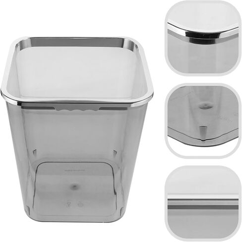 STOBOK Clear Trash Can Square Wastebasket Large Garbage Bin Decorative Rubbish Can Wastepaper Container 1.5L for Home Office Bathroom Bedroom Kitchen in Saudi Arabia