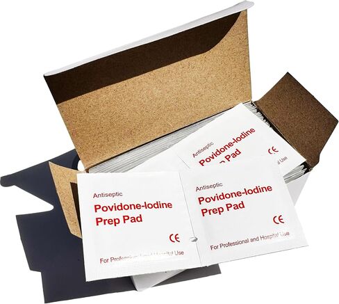 Povidone Ioding Antiseptic Wipes Prep Pad for Wounds 100pcs Wrapped Iodine Wipes Alcohol-free Medical-Grade in Saudi Arabia