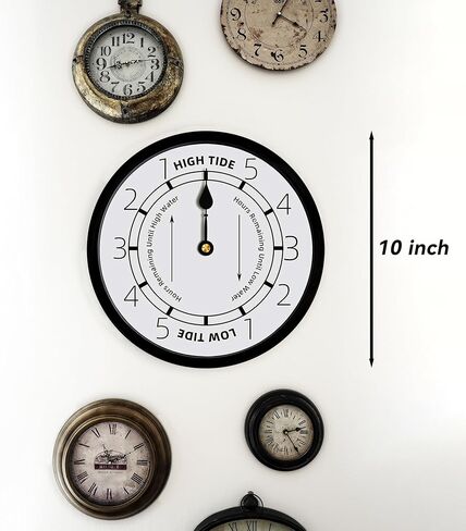 10 Inch Tide Clock Atlantic High Tide Low Tide Time and Tide Clocks Beach Boat Clock Nautical Coast Decor Sailboat Clock Captain Clock Tide Clocks for East Coast Nautical Wall Clock in Saudi Arabia