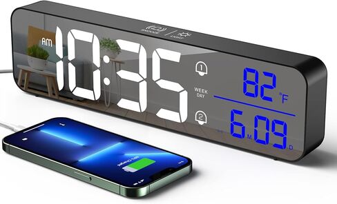 Zgrmbo Battery Operated Digital Clock, Alarm Clock - Cordless Large Big Numbers for Seniors, Adjustable Volume Loud Alarm Clock for Heavy Sleepers Adults in Saudi Arabia