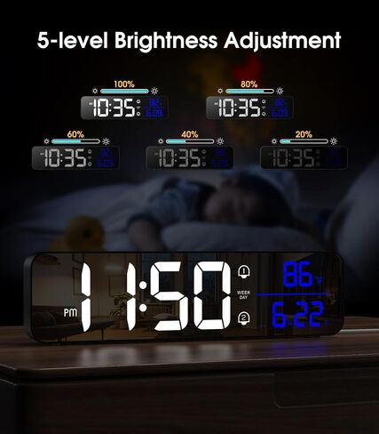 Zgrmbo Battery Operated Digital Clock, Alarm Clock - Cordless Large Big Numbers for Seniors, Adjustable Volume Loud Alarm Clock for Heavy Sleepers Adults in Saudi Arabia