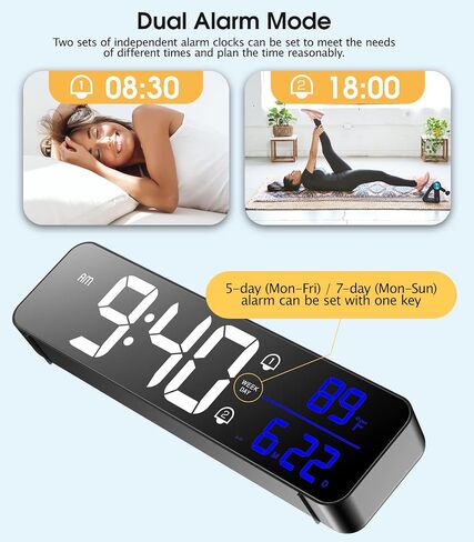 Zgrmbo Battery Operated Digital Clock, Alarm Clock - Cordless Large Big Numbers for Seniors, Adjustable Volume Loud Alarm Clock for Heavy Sleepers Adults in Saudi Arabia