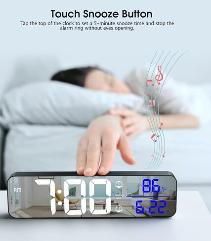 Zgrmbo Battery Operated Digital Clock, Alarm Clock - Cordless Large Big Numbers for Seniors, Adjustable Volume Loud Alarm Clock for Heavy Sleepers Adults in Saudi Arabia