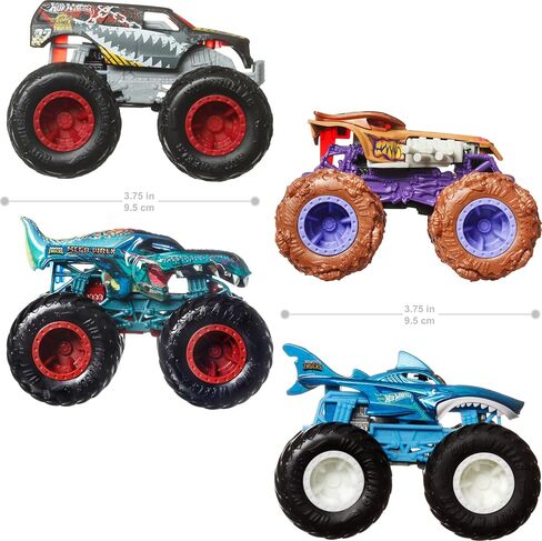 Hot Wheels Monster Trucks Toy Truck 12-Pack, Set of 12 Die-Cast 1:64 Scale Vehicles, For Kids & Collectors (Styles May Vary) (Amazon Exclusive) in Saudi Arabia