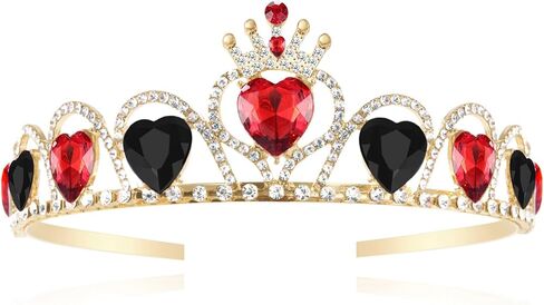 Botrinal Evie Descendants Necklace and Descendants 3 Crown Gold Tiara Jewelry Set Queen of Hearts Evie for Girls Teen Halloween in Kuwait
