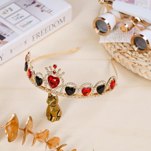 Botrinal Evie Descendants Necklace and Descendants 3 Crown Gold Tiara Jewelry Set Queen of Hearts Evie for Girls Teen Halloween in Kuwait