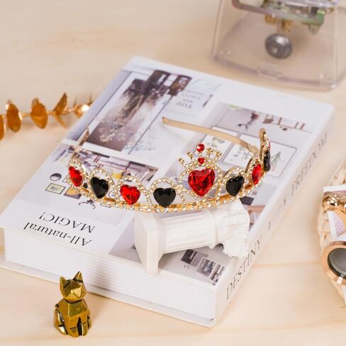 Botrinal Evie Descendants Necklace and Descendants 3 Crown Gold Tiara Jewelry Set Queen of Hearts Evie for Girls Teen Halloween in Kuwait