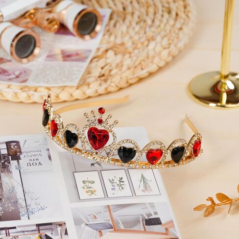 Botrinal Evie Descendants Necklace and Descendants 3 Crown Gold Tiara Jewelry Set Queen of Hearts Evie for Girls Teen Halloween in Kuwait