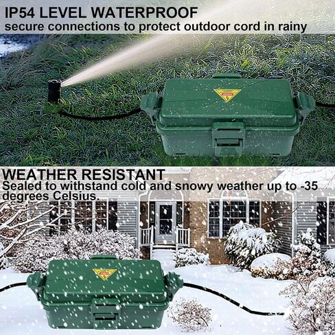 Outdoor Electrical Box Waterproof IP54-rated Outdoor Outlet Box Black Outdoor Extension Cord Cover Box (7.6 x 3.9 x3.3 inch) Wall-Hangable Waterproof Box for Protect Outlet (1 PCS Black) in Saudi Arabia