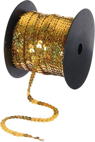 MECCANIXITY 200 ياردة × 0.16 بوصة شريط ترتر مسطح من قماش الترتر بالليزر Paillette Spangle الترتر تقليم للحرف اليدوية DIY هامش الخياطة بلينغ وردي فاتح in Kuwait