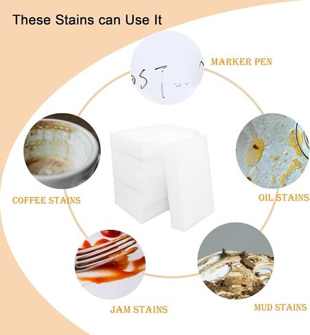 50 Pcs/lot Magic Sponges Cleaning Eraser Melamine Sponge Foam Pads,Multi-Functional Household Cleaning Kitchen Dish Sponge 100x60x20mm (50) in Saudi Arabia