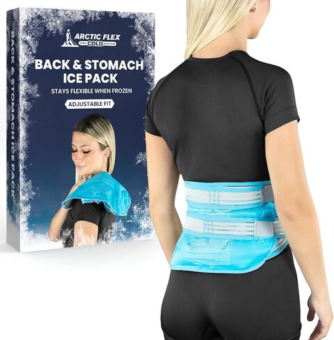 Arctic Flex Ice Pack for Back Pain Relief - Gel Wrap for Injuries Reusable and Lower Back - Large Compression Therapy Pad - Freezable Hot & Cold - Soft Compress for Elbow, Shoulder, Stomach, Neck in Saudi Arabia
