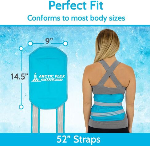 Arctic Flex Ice Pack for Back Pain Relief - Gel Wrap for Injuries Reusable and Lower Back - Large Compression Therapy Pad - Freezable Hot & Cold - Soft Compress for Elbow, Shoulder, Stomach, Neck in Saudi Arabia